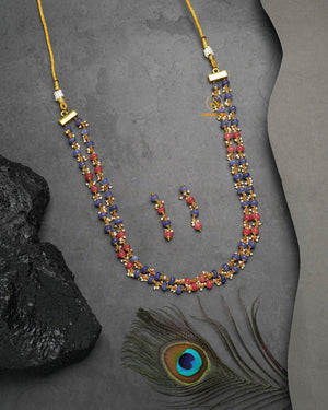 ruby Jadau kundan mala necklace for bridal lehenga and saree looks