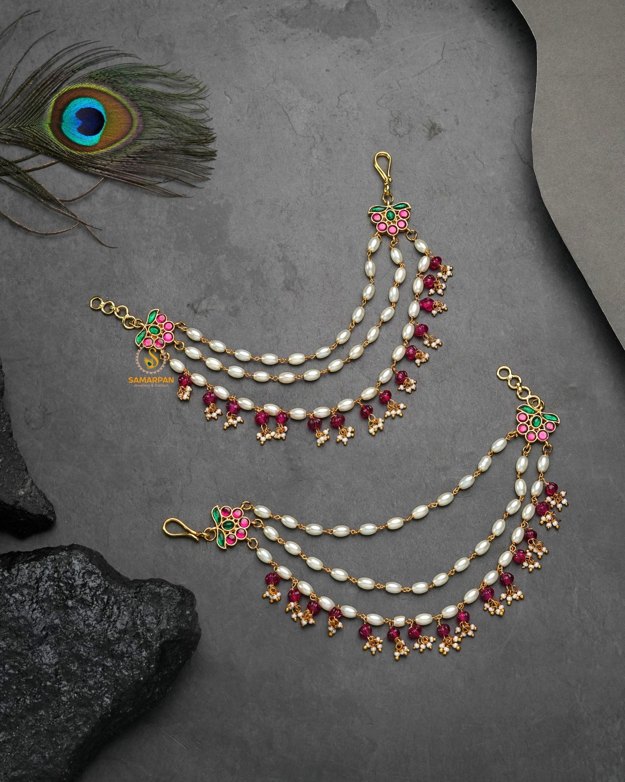 Kanser for fusion outfits traditional head jewellery modern styling