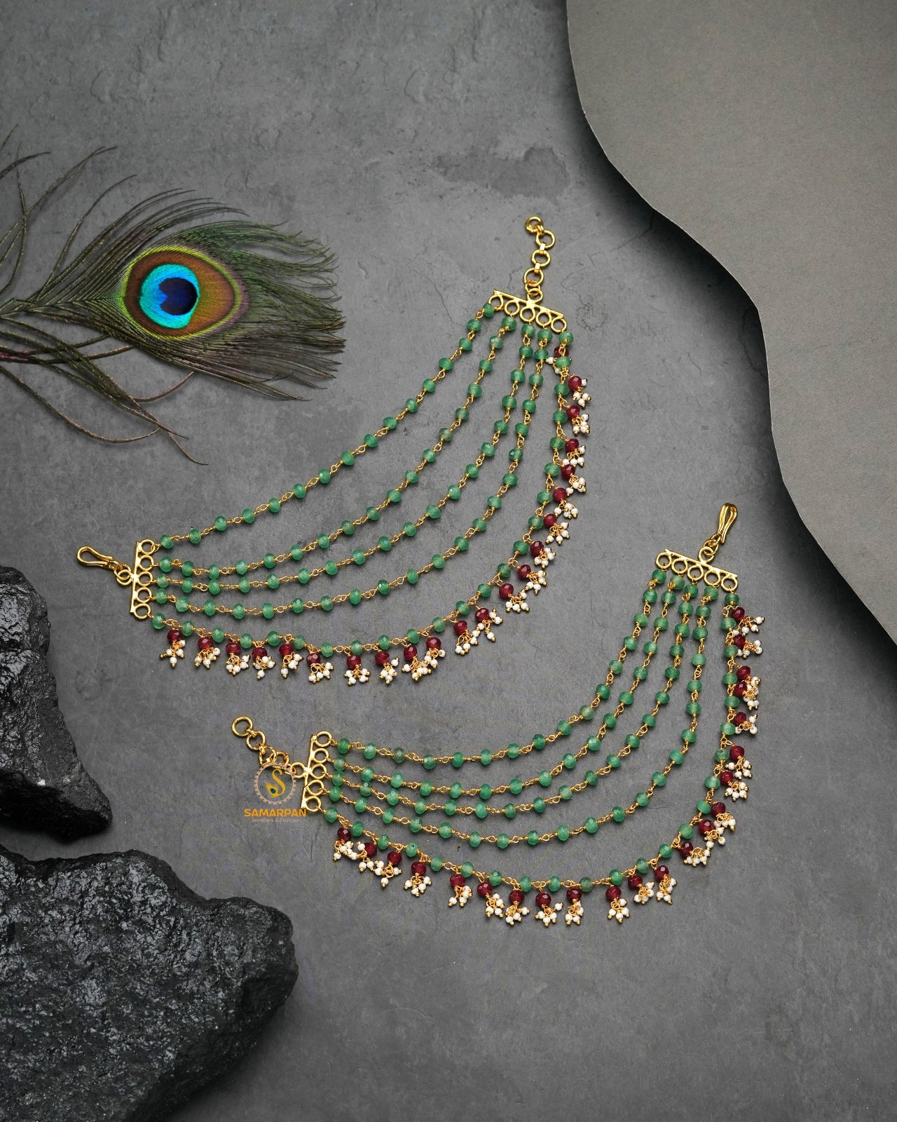 Gujarati bridal kanser traditional wedding hair jewellery