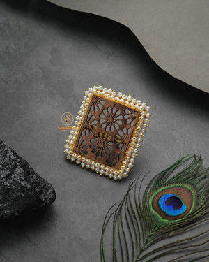 Polished metallic golden glow ring with sleek put-together appeal