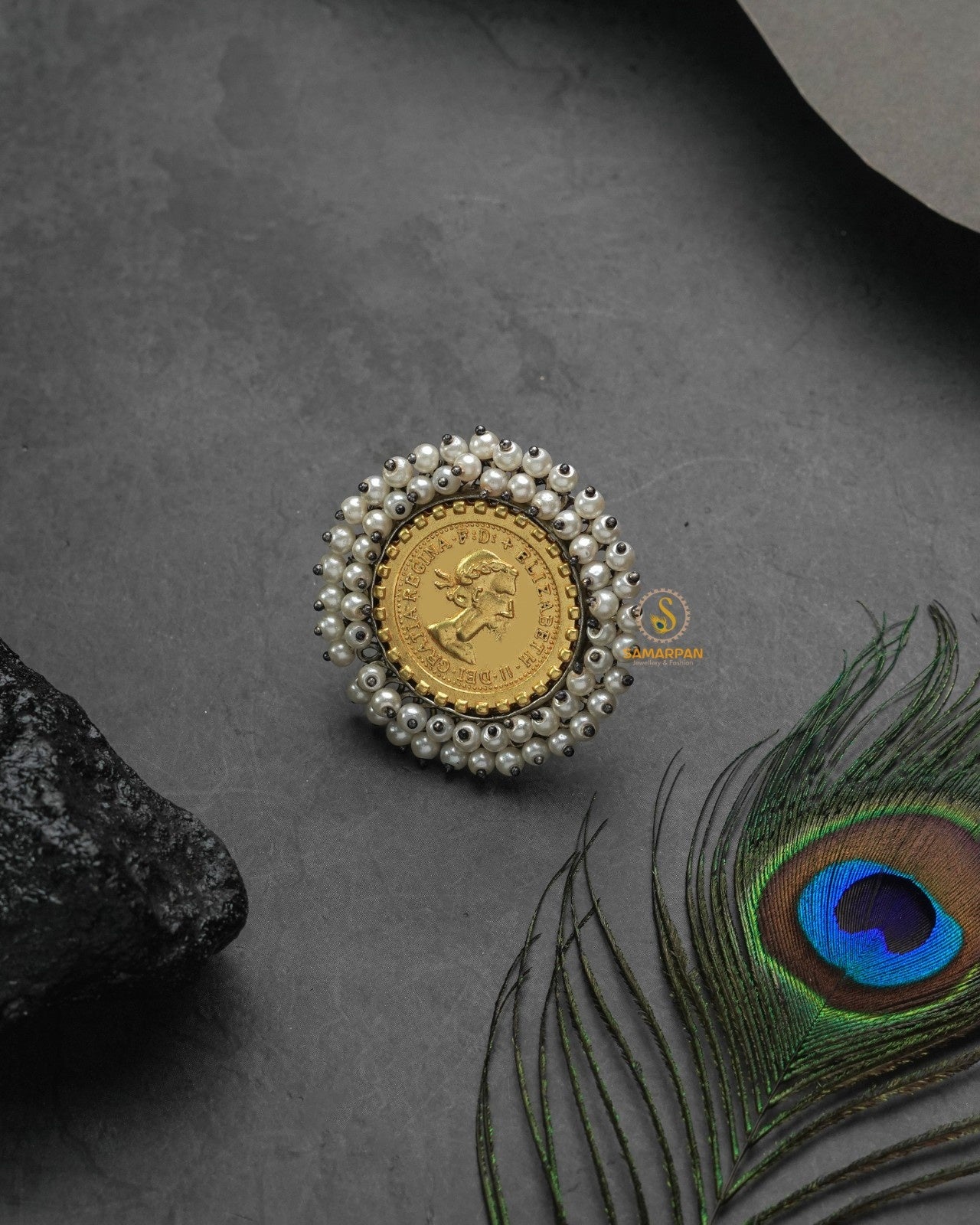 Refined metallic golden glow ring with smooth elevated brilliance