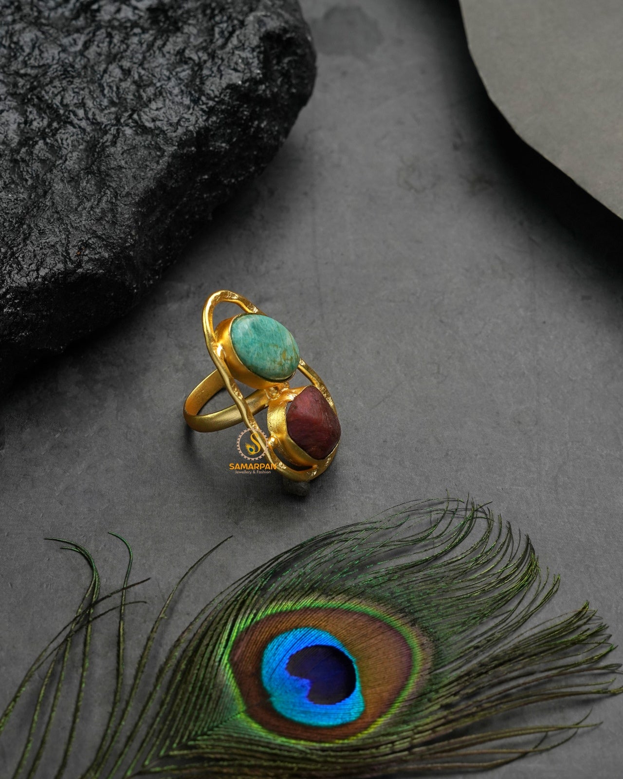 Elegant metallic golden glow ring with graceful luminous warmth