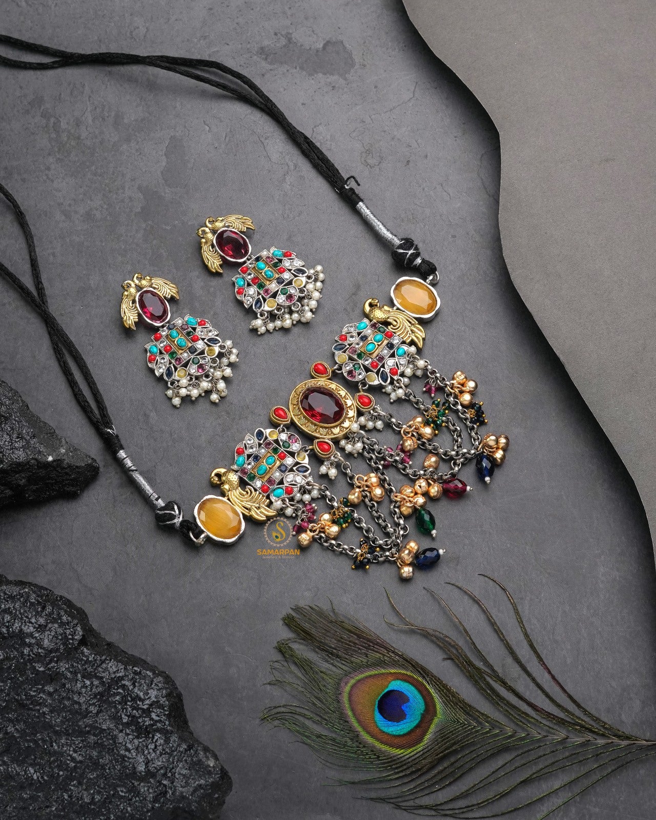 Premium tribal antique necklace set for party wear ethnic outfits