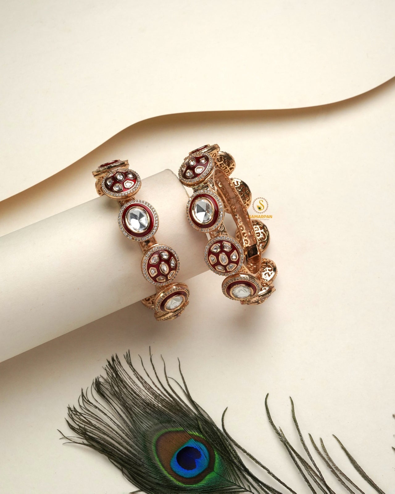 Statement polki stone bangles kangan jewellery