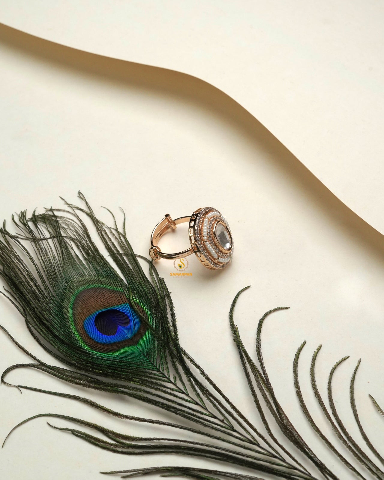 Handcrafted-Look Moissanite Polki Ring with celebratory shine and refined craftsmanship