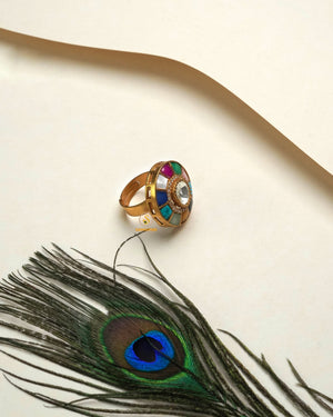 Designer diamond collection ring with fashion-focused detailing