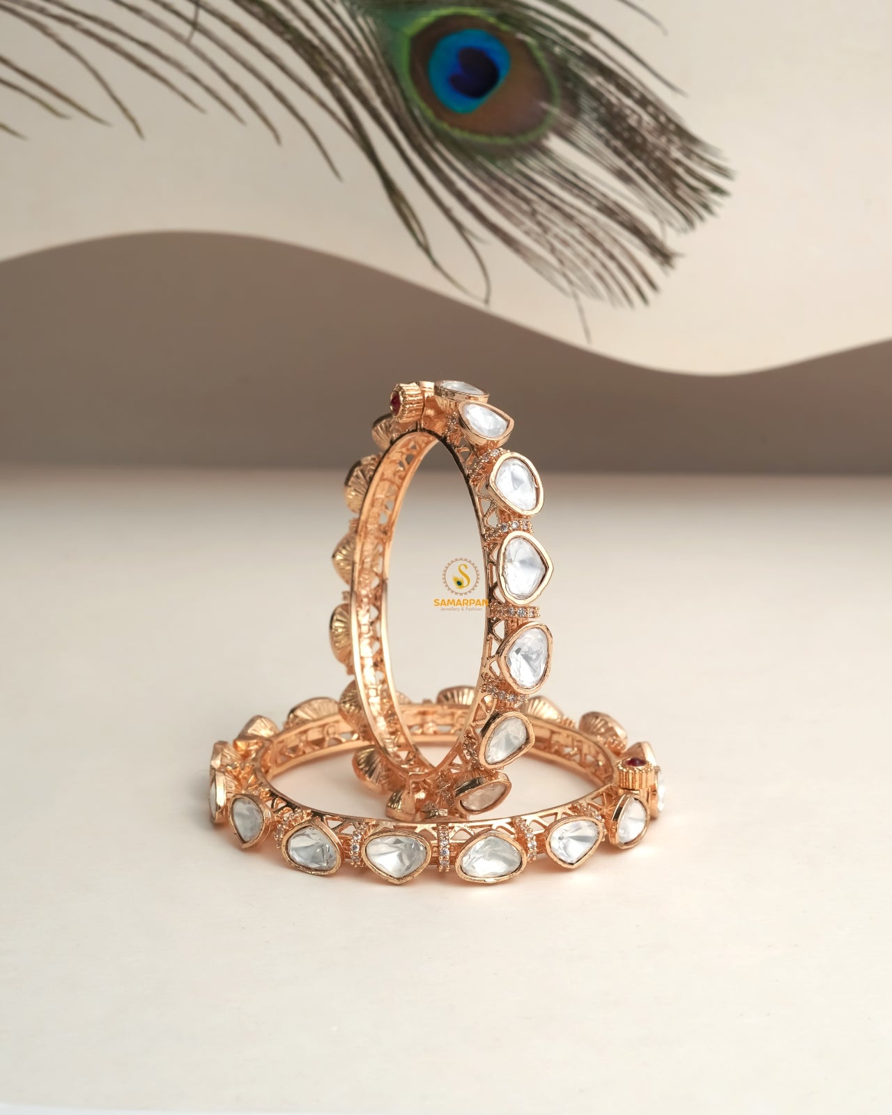 Polki bangles and kangan set in traditional gold tone design for wedding rituals and ceremonies