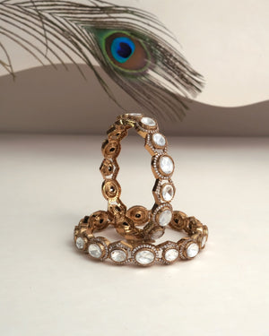 ÿRajasthani heritage polki stone bangles kangan