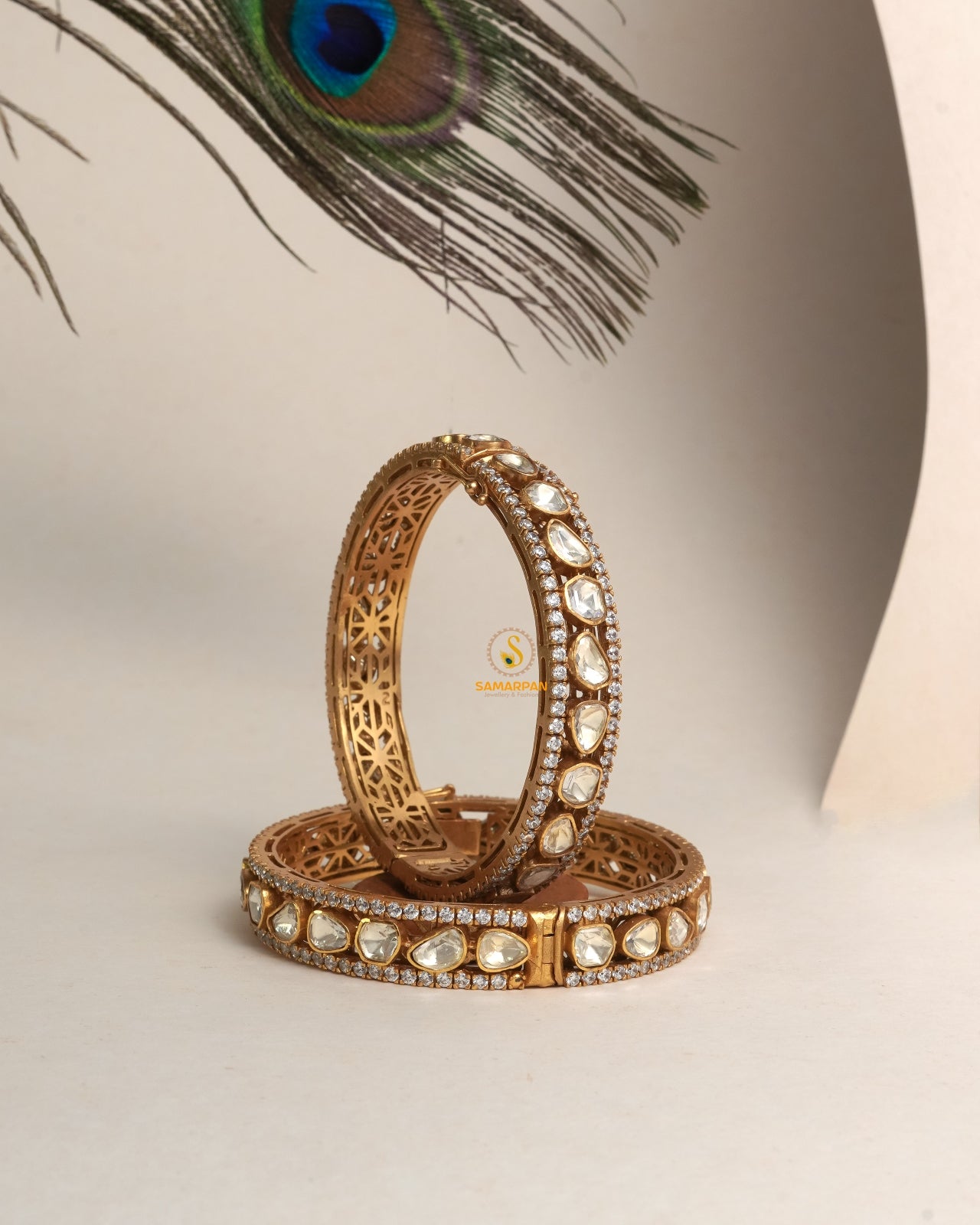 Traditional collector’s polki bangles and kangan set with intricate craftsmanship for festive and bridal occasions