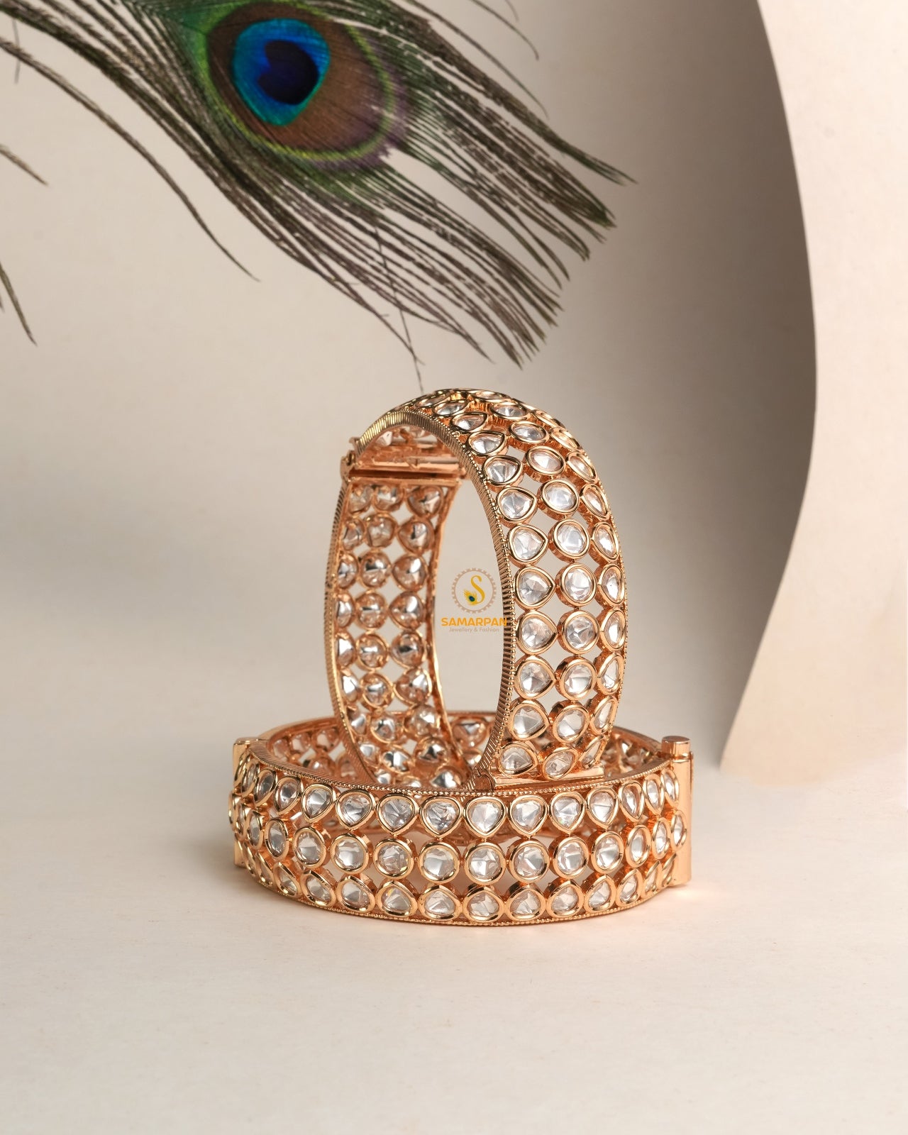 Timeless classic polki bangles and traditional kangan set with elegant stone detailing for festive wear