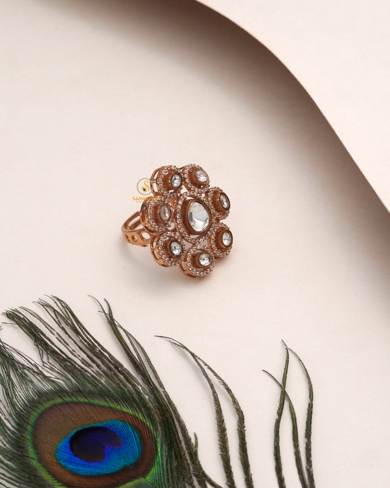 Traditional Artistry Polki Moissanite Ring showing craft-led tradition and rich festive detail