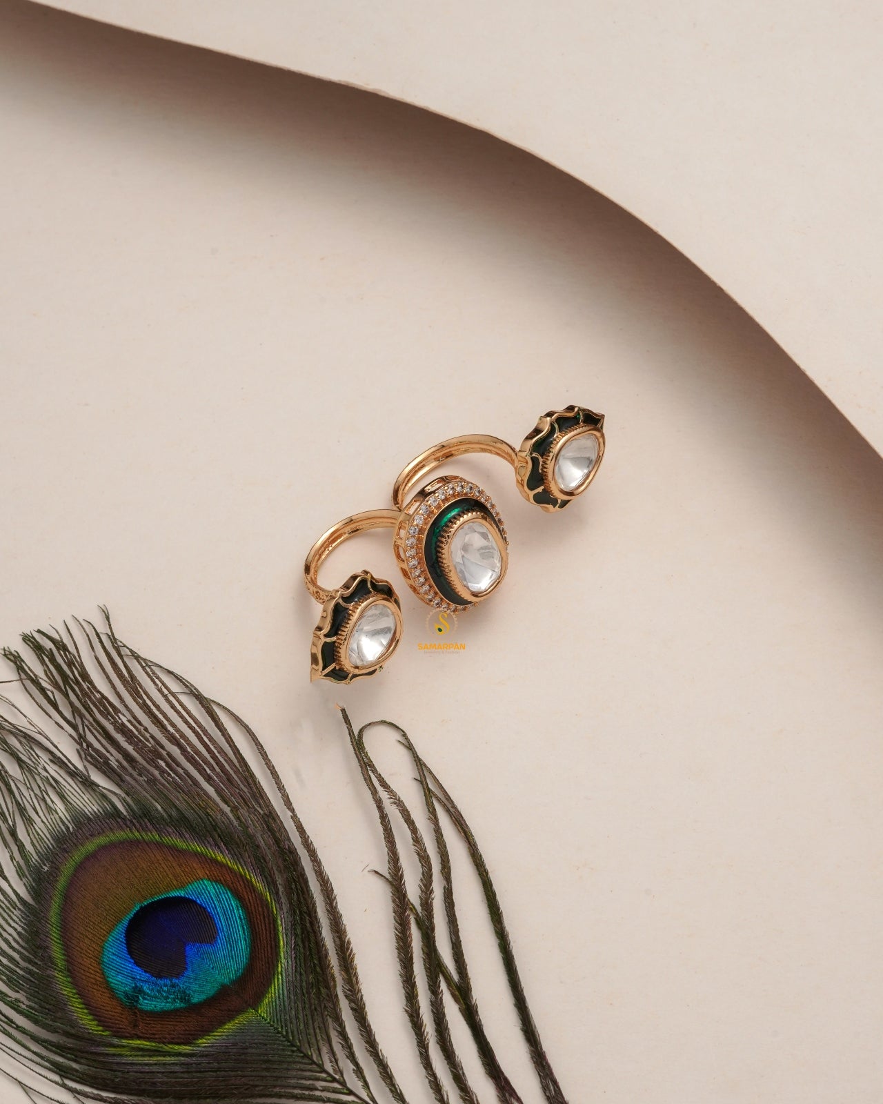 Old-World Charm Moissanite Polki Ring designed to complement heirloom-style outfits and rich fabrics